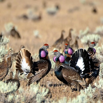 Birds display in a natural setting