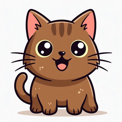 Cute brown cat with big eyes