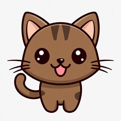 Cute brown kitten with big eyes