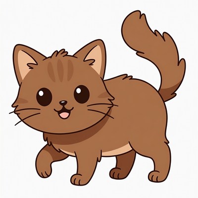 Cute brown cat walking around