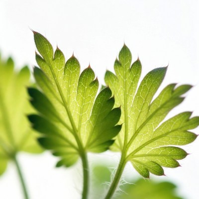 Green leaves under bright light