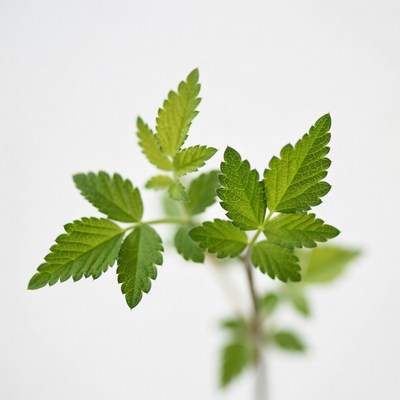 Green plant with fresh leaves in focus
