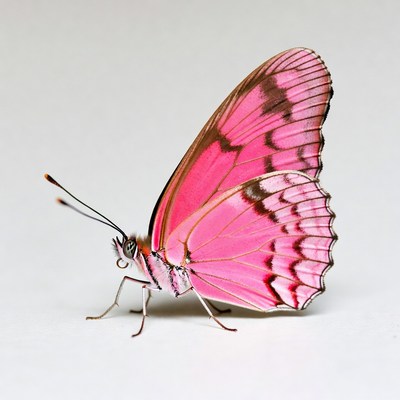 Butterfly perched on a white surface