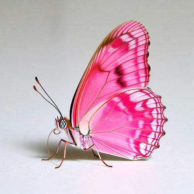 Bright pink butterfly on a surface
