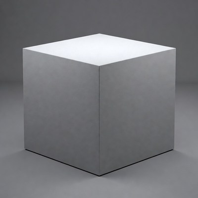 Simple gray cube on a surface