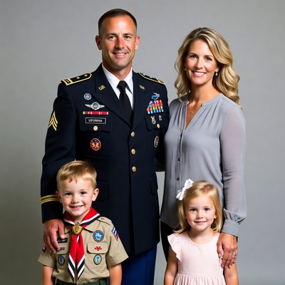 Family portrait with military service member