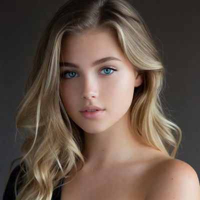 Young woman with blue eyes