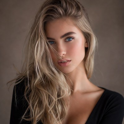 Portrait of a woman with long hair