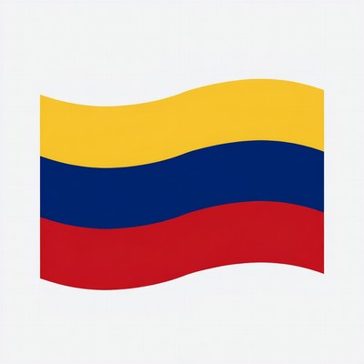 Colombia flag waving in bright colors