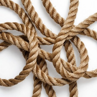 Rope in a tangled arrangement