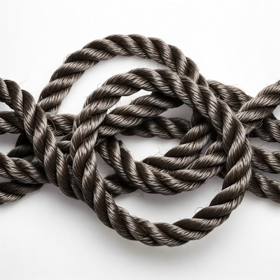 Twisted rope arranged on a flat surface
