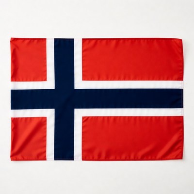 Flag of norway displayed on a plain background