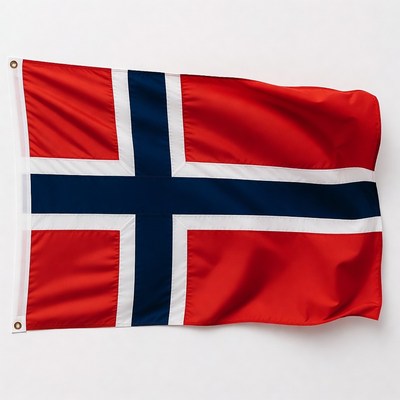 Norway flag waving in the wind