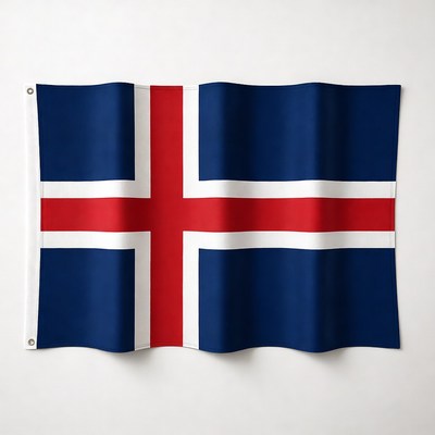 Iceland flag on display in a room
