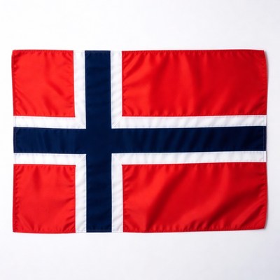 Norway flag waving in bright light