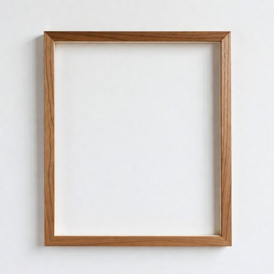 Empty wooden frame hanging on wall