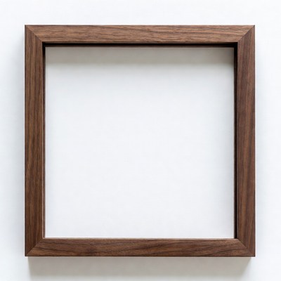 Simple square wooden frame on a wall