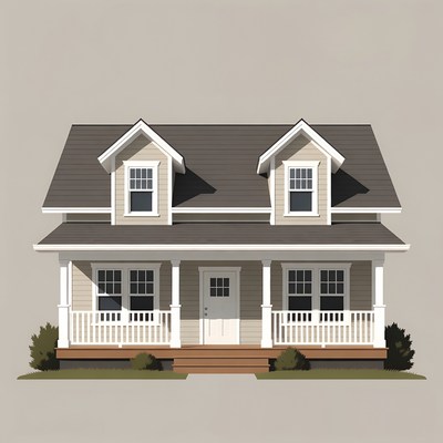 Simple house with front porch