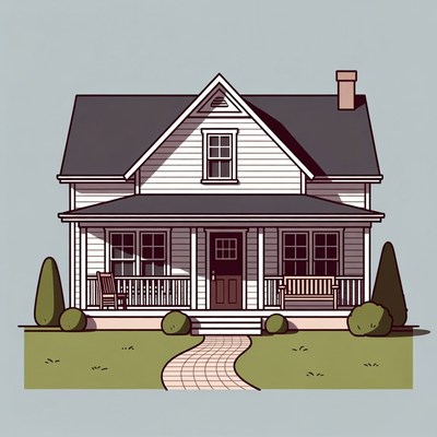 Cozy front view of a house