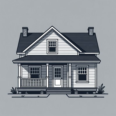 Simple house illustration with porch details