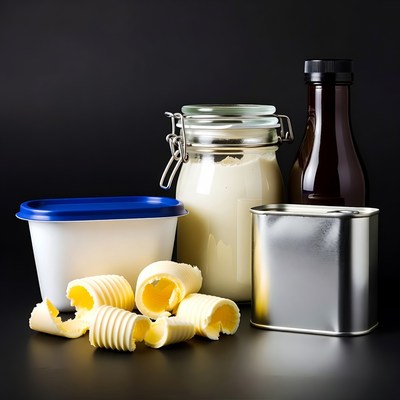 Baking ingredients on dark background