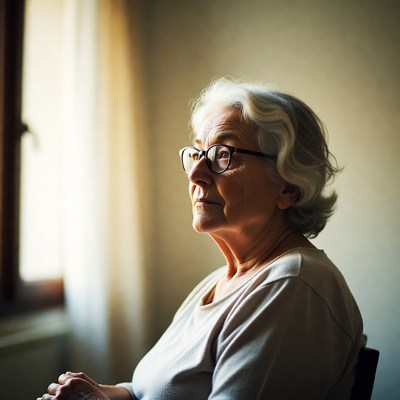 Senior woman in indoor light
