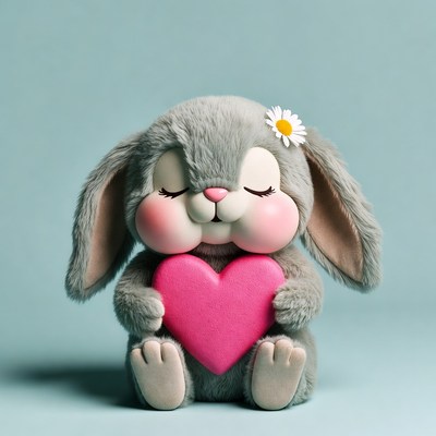 Cute bunny with heart