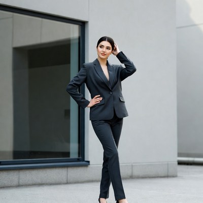 Business woman in professional outfit outside