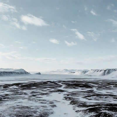 Snowy landscape in iceland