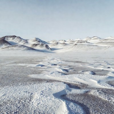 Snowy landscape in winter mountains