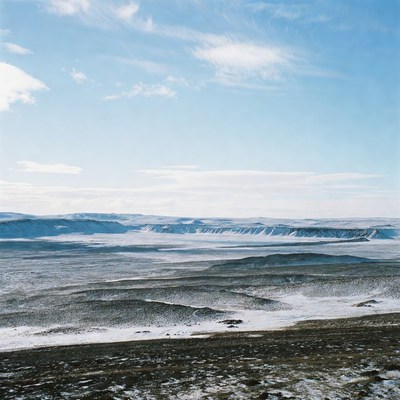Snowy landscape in a mountain area