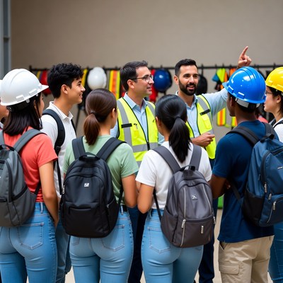 Students learn from construction experts