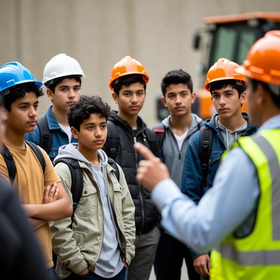 Young people learn about construction safety
