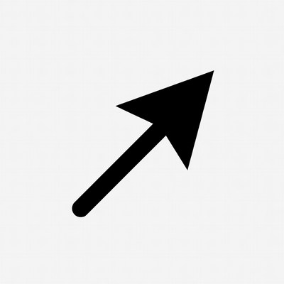Black arrow pointing upward on white background