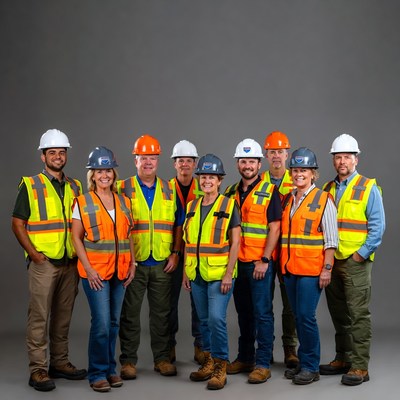 Group of workers in safety gear