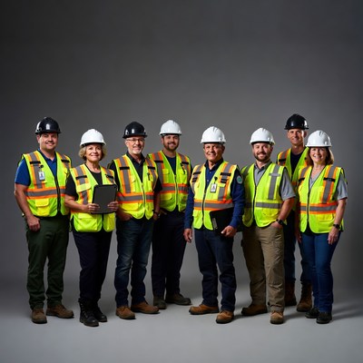 Group of workers in safety gear