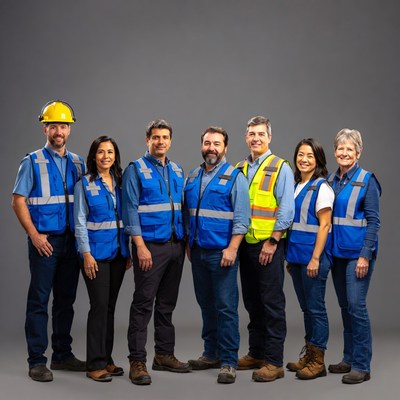 Group of workers in safety vests
