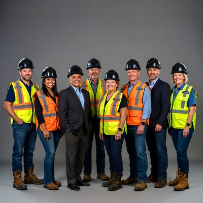 Team of workers in safety gear