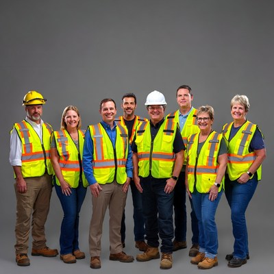 Group of workers in safety vests