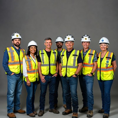 Group of workers in safety gear