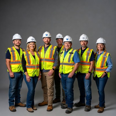 Group of workers in safety gear