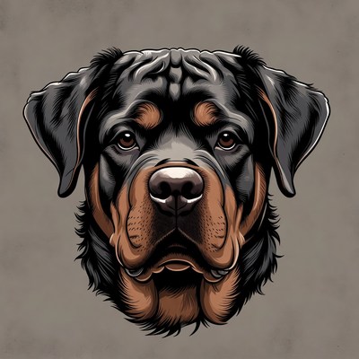 Rottweiler portrait with detailed features