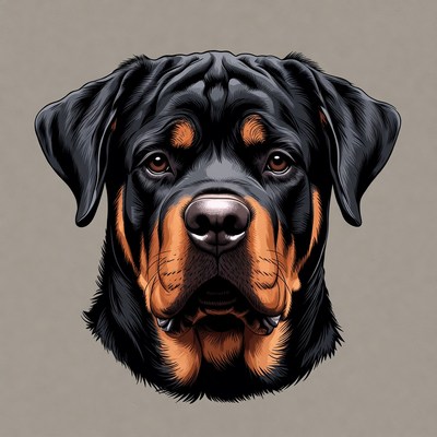 Rottweiler head illustration