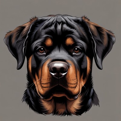 Rottweiler staring at the viewer