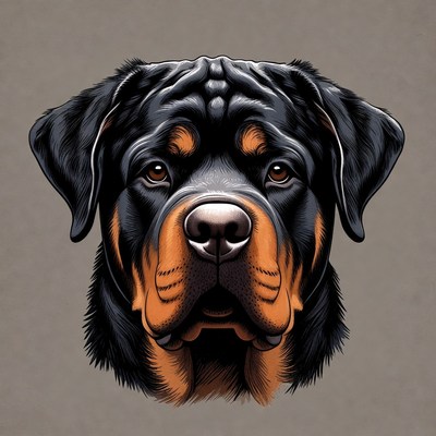 Rottweiler portrait on textured background