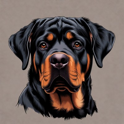 Rottweiler portrait on neutral background