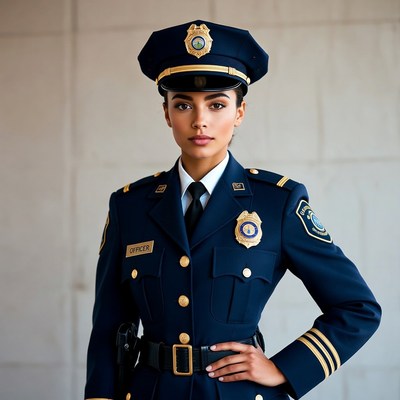 Officer standing in uniform indoors