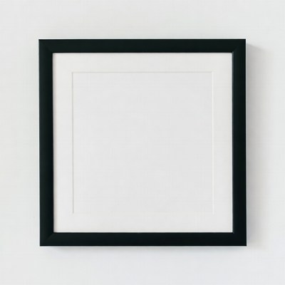 Empty frame on white wall