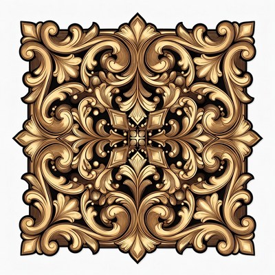 Intricate gold and black design pattern
