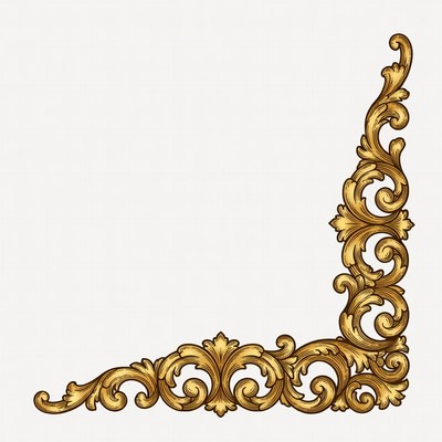 Ornate golden corner design for decoration
